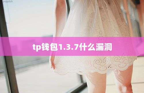 tp钱包1.3.7什么漏洞