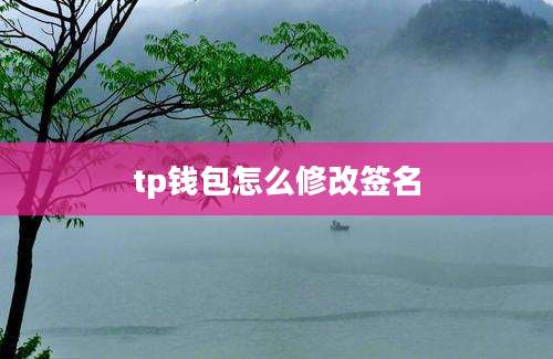tp钱包怎么修改签名